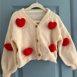 Toddler Girls 3T ❤️ 3D Heart Cardigan